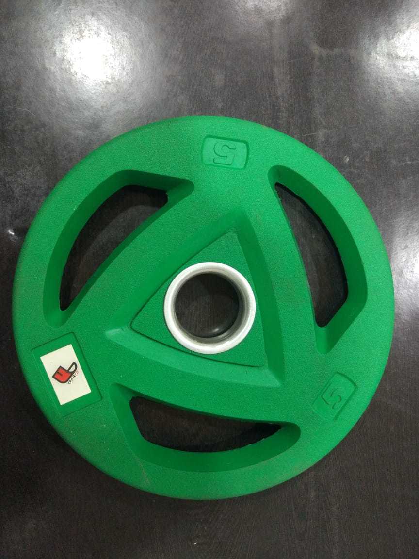 Olympic Rubber Coated Plates - Cast Iron, 45 Lb, Black Finish | Commercial Use, Endurance Application, Warranty: Customized