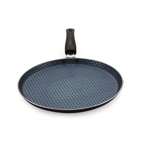 Nirlon Honeycomb Non Stick Flat Tawa - Aluminum Alloy 260mm, 3mm Thick, 300g Weight | Ergonomic Handle, 5 Layer Nonstick Coating, 1 Year Warranty