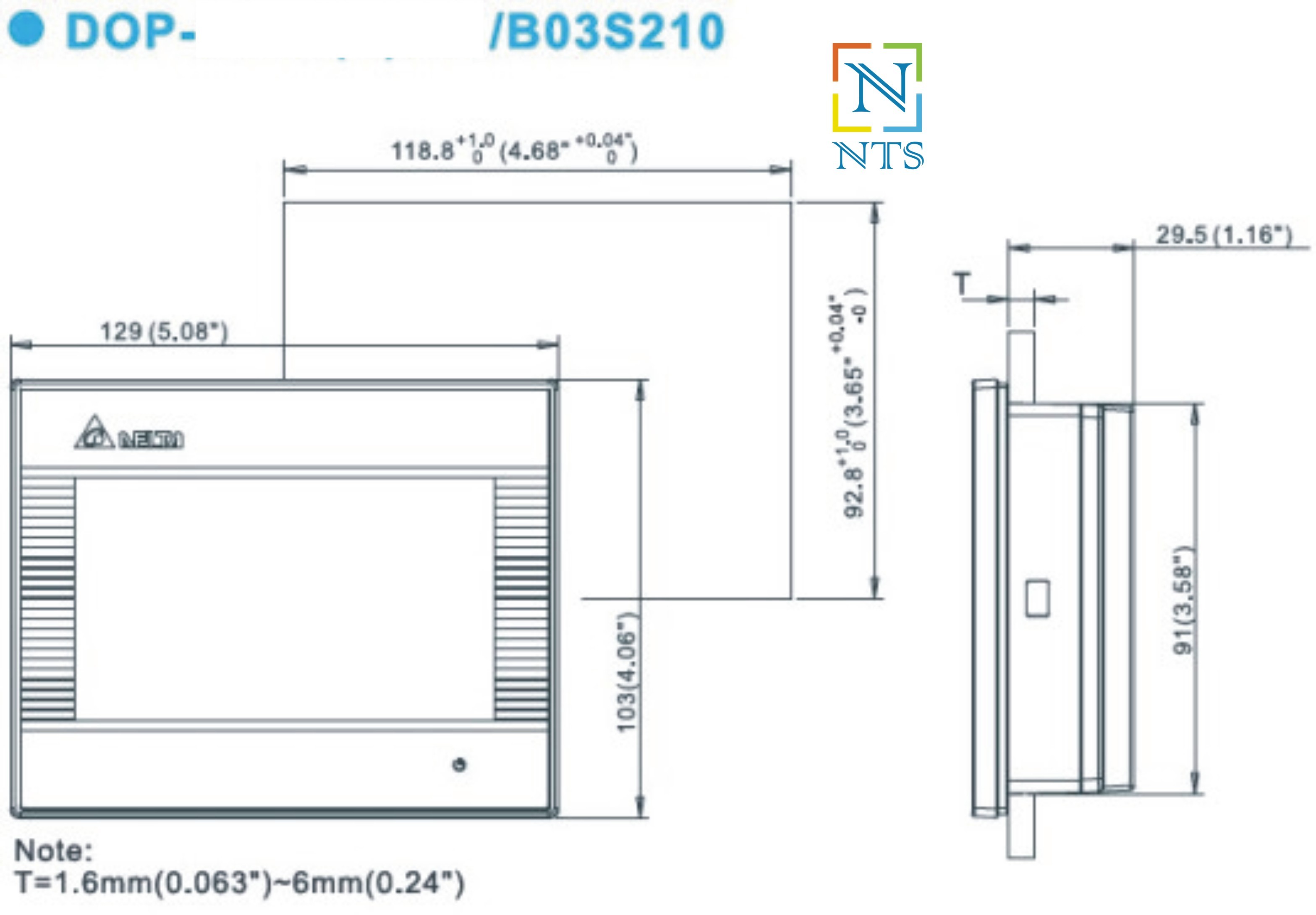 Delta Dop-b03s210 Hmi Operator Panel Warranty: 12 Months