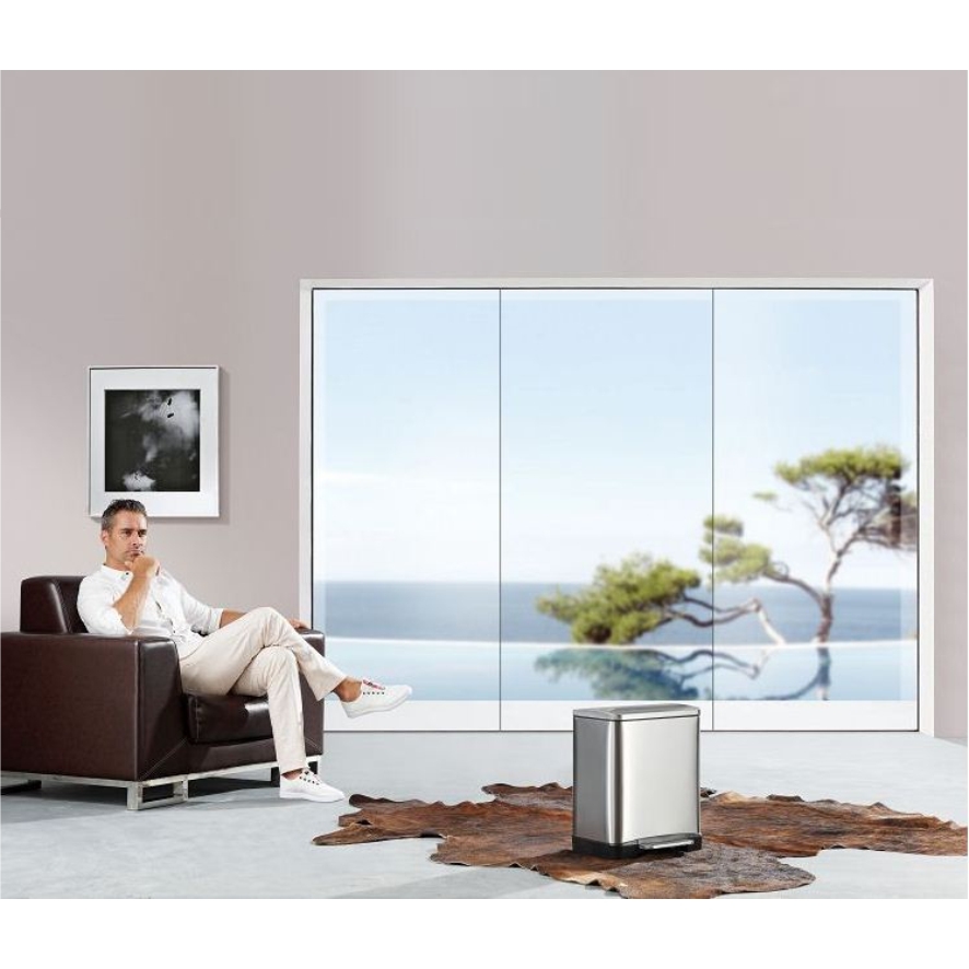 Stainless Steel Foot Pedal Dustbin - Color: Silver