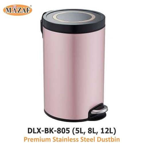 Foot Pedal Stainless Steel Dustbin - Color: Pink