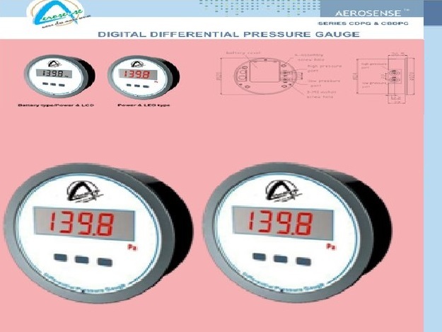 Cdpg-10l-led Aerosense Digital Differential Pressure Gauge Range 0-250 Mm Wc