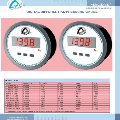 Cbdpg-1l-lcd Aerosense Digital Differential Pressure Gauge Range 0-25 Mm Wc
