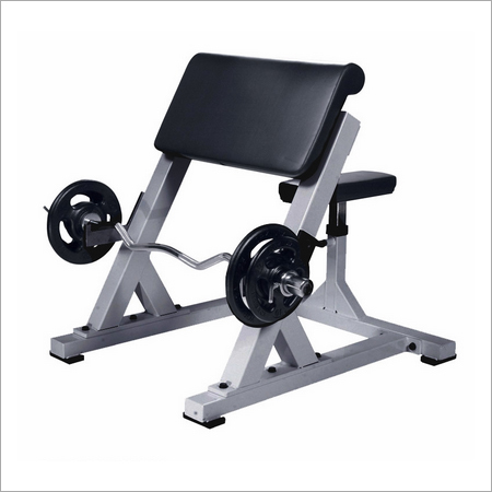 Preacher Curl Bench - Steel, 48" x 24" x 40" | 400 lbs Weight Capacity, 2" Thick Padding, Black Color, 1-Year Warranty, Assembly Required
