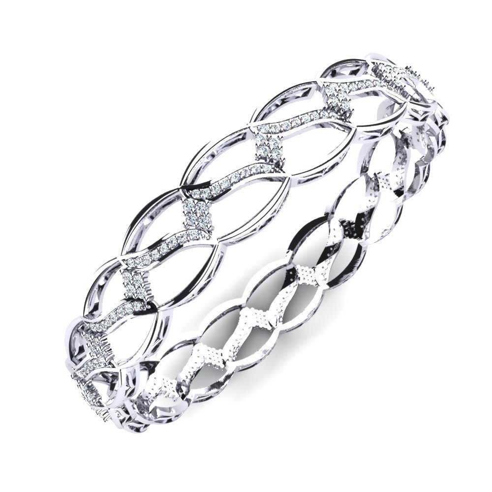 Silver Cz Bangles Gender: Women