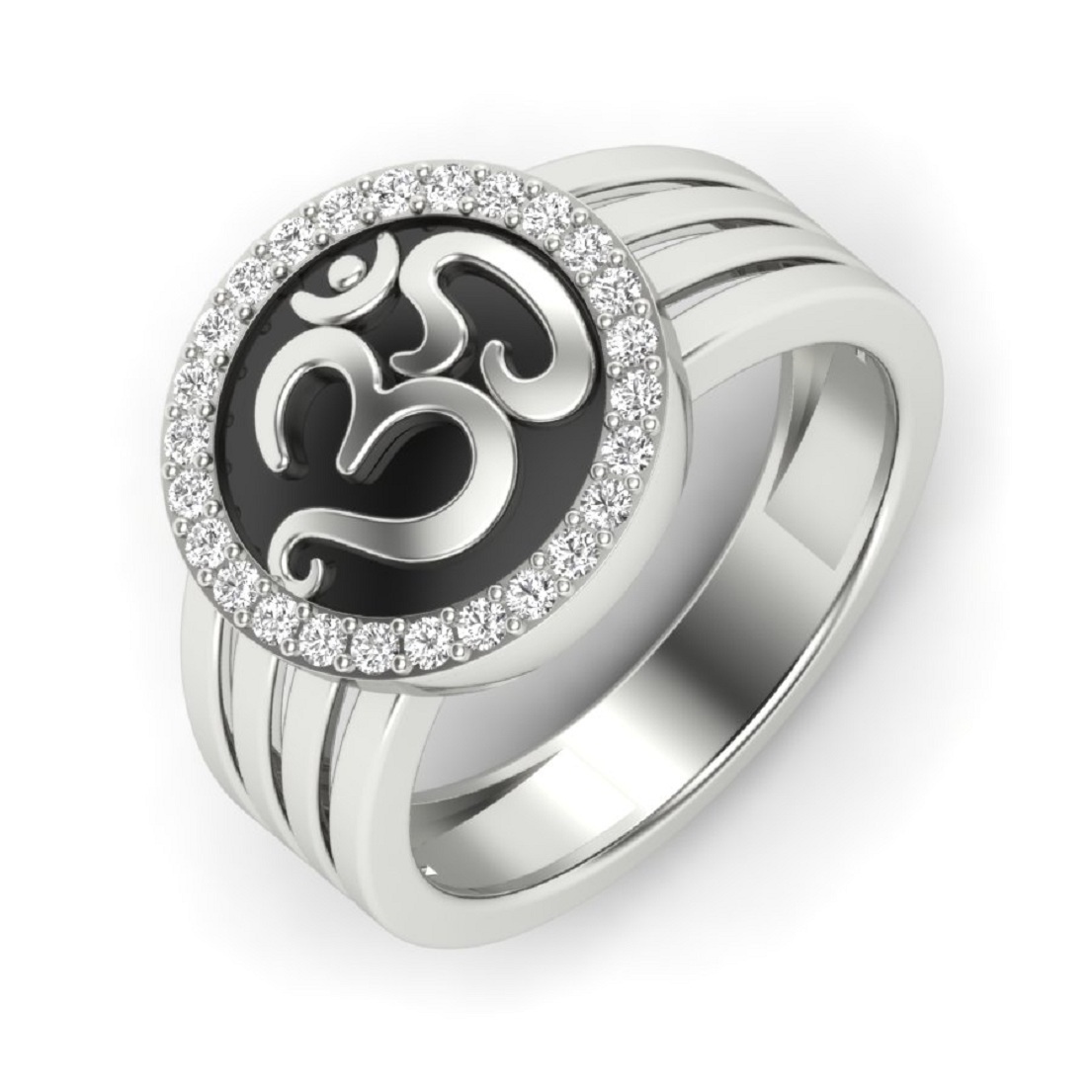 Cross Shape Sterling Silver Men's Ring - 92.5 Rhodium Plated, High Polish With Cubic Zirconia, Available In All Us Sizes, Ideal For Gifts And Parties