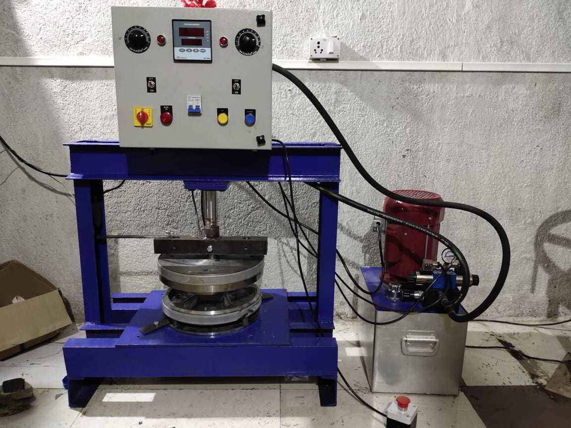 Automatic Hydraulic Paper Plate Machine - Mild Steel, 32x18x35 Inch , Blue Color, Semi-automatic Control System, 2 Watt Power, 200-220 Volt Voltage, One Year Warranty
