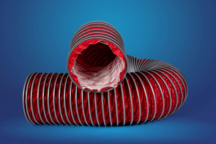 Silicone Clip Hose - 100mm to 600mm Diameter, 5 Meter Length, Red, -20ºC to 250ºC Temperature Range | Lightweight Design for Airflow Applications