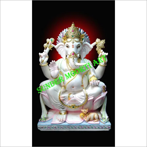 Ganpati Marble Moorti For Home Decor, Worship - Feature: Easy To Install