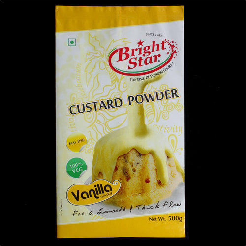 Custard Powder Packaging Pouch - Pp Material, Customized Sizes, Multicolour Design | Suitable For Food Industry, Printed Style