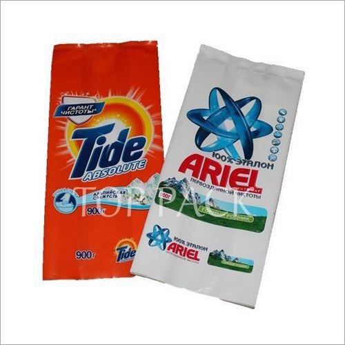Detergent Printed Pouch - Plastic Material, Customized Size | Multicolour Printed Style for Effective Detergent Storage
