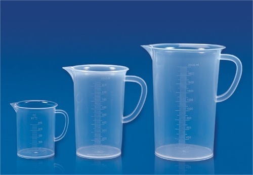 Plastic Measuring Jug - Polypropylene, Various Capacities 250ml To 2000ml, Clear Color - Autoclavable, Chemical Resistant, Easy-grip Handle, Raised Graduations