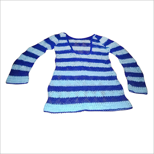 Blue Kids Macrame Frock Top