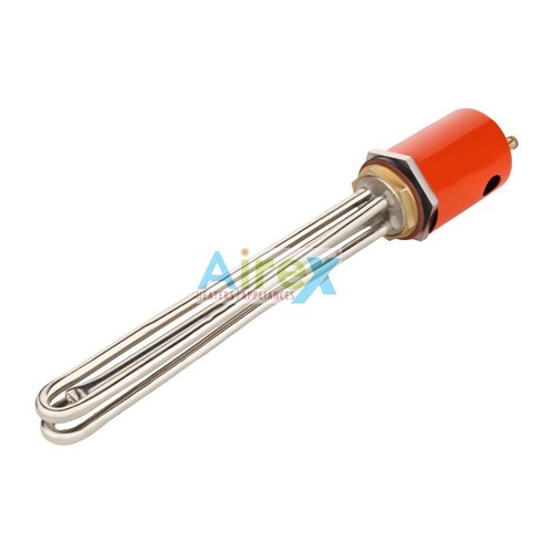 Airex Immersion Heater 1.25" BSP Double Pipe - Stainless Steel 304, 2000W, Red | Warranty Against Manufacturer Defects, Master Packing of 25 Pieces