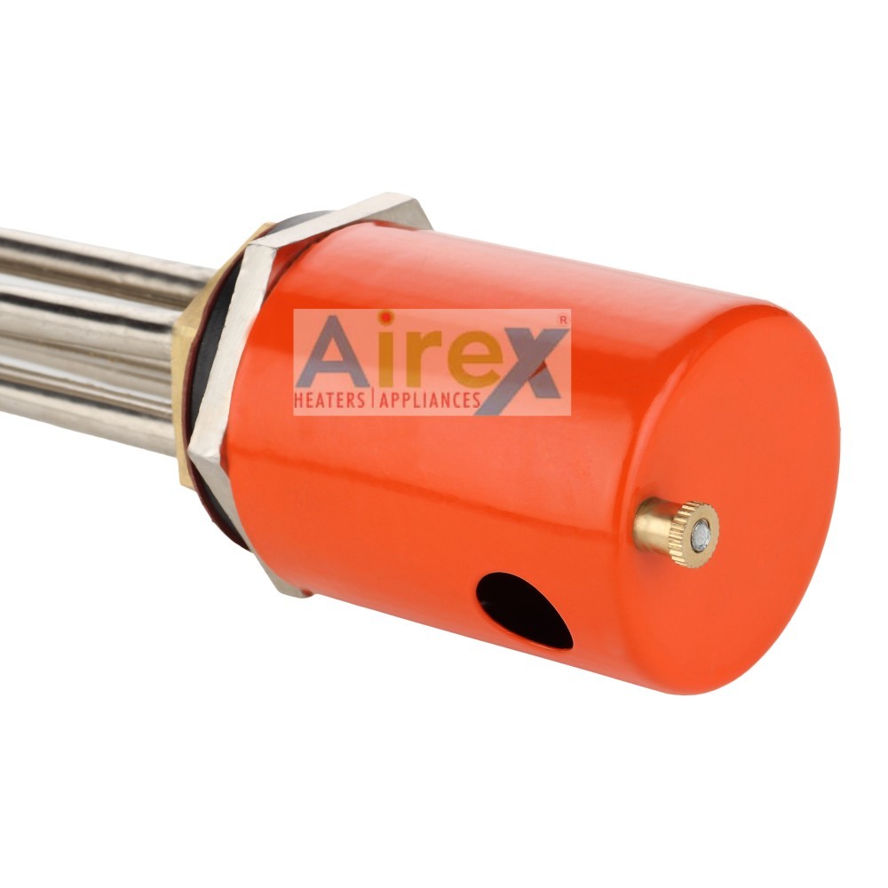 Airex Immersion Heater 1.25" Bsp Double Pipe - Stainless Steel 304, 2000w, Red | Warranty Against Manufacturer Defects, Master Packing Of 25 Pieces