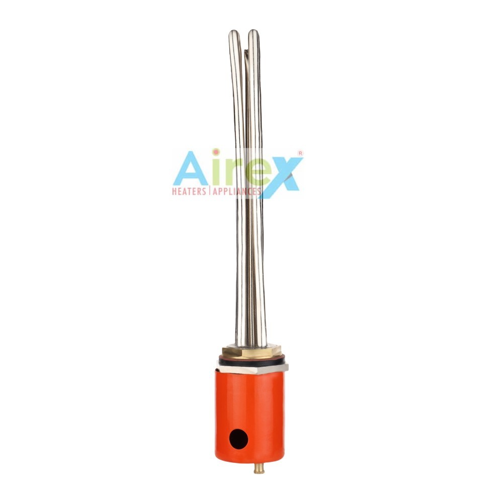 Airex Immersion Heater 1.25" Bsp Double Pipe - Stainless Steel 304, 2000w, Red | Warranty Against Manufacturer Defects, Master Packing Of 25 Pieces