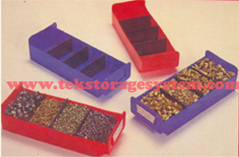 Plastic Drawers - 337mm X 137mm X 62mm | Blue Polypropylene, 3 Partitions For 4 Compartments