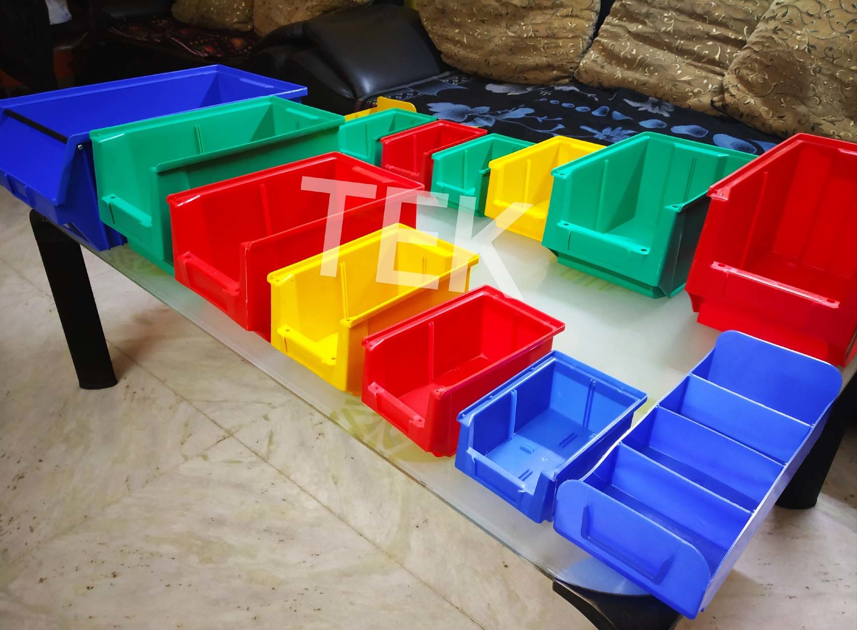 Blue Plastic Spare Parts Bin