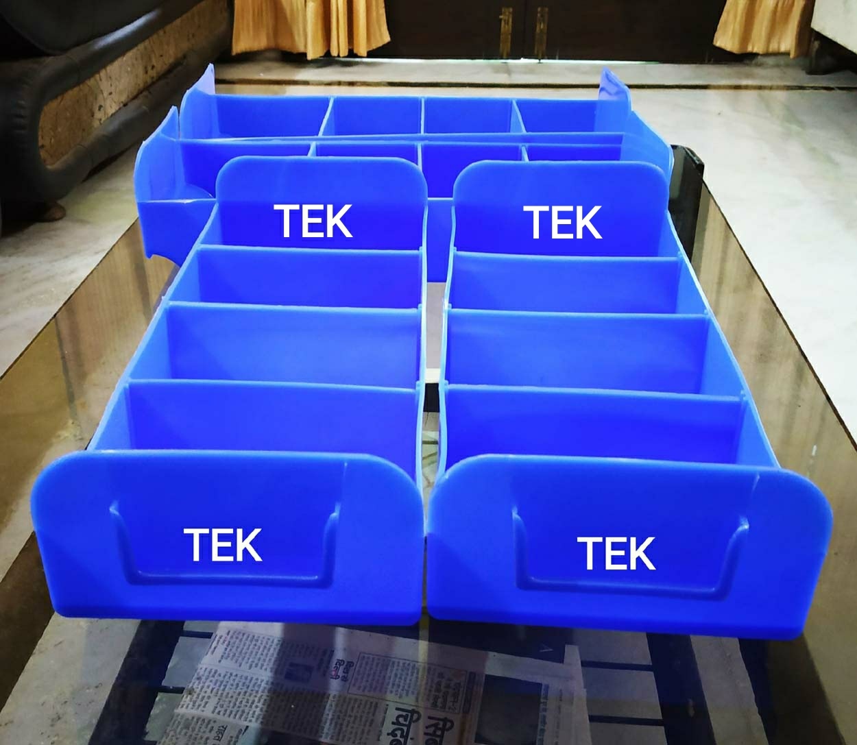 Blue Plastic Spare Parts Bin