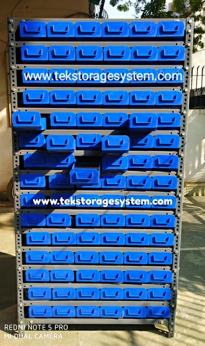 Plastic Storage Bins - Virgin Polypropylene Material,  Semi-opened End Design, Blue Color, Ideal For Spare Parts Handling