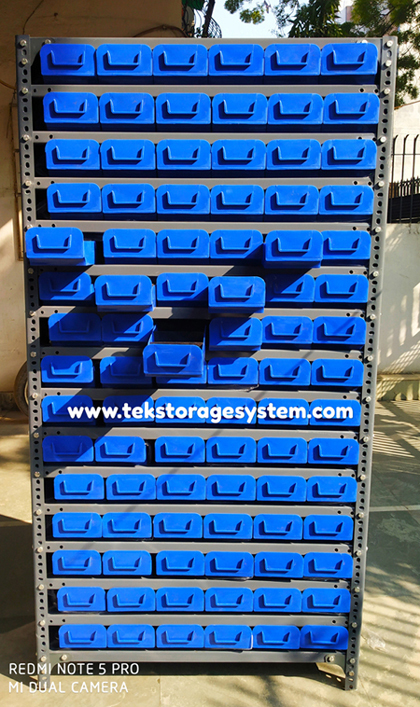 Plastic Drawers Rack - Plastic, 1771mm X 375mm X 900mm, 16 Shelves With 90 Drawers For Small Parts Storage | 360 Compressed Storage Capacity, 3 Partitions