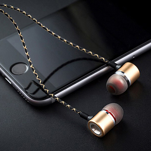 Ptron Flux In-ear Stereo Sound Earphones For Type-c Smartphones (Gold) - Metal & Abs Body, 1m Tangle-free Cable | Ergonomic Design, Inline Mic & Noise Cancellation