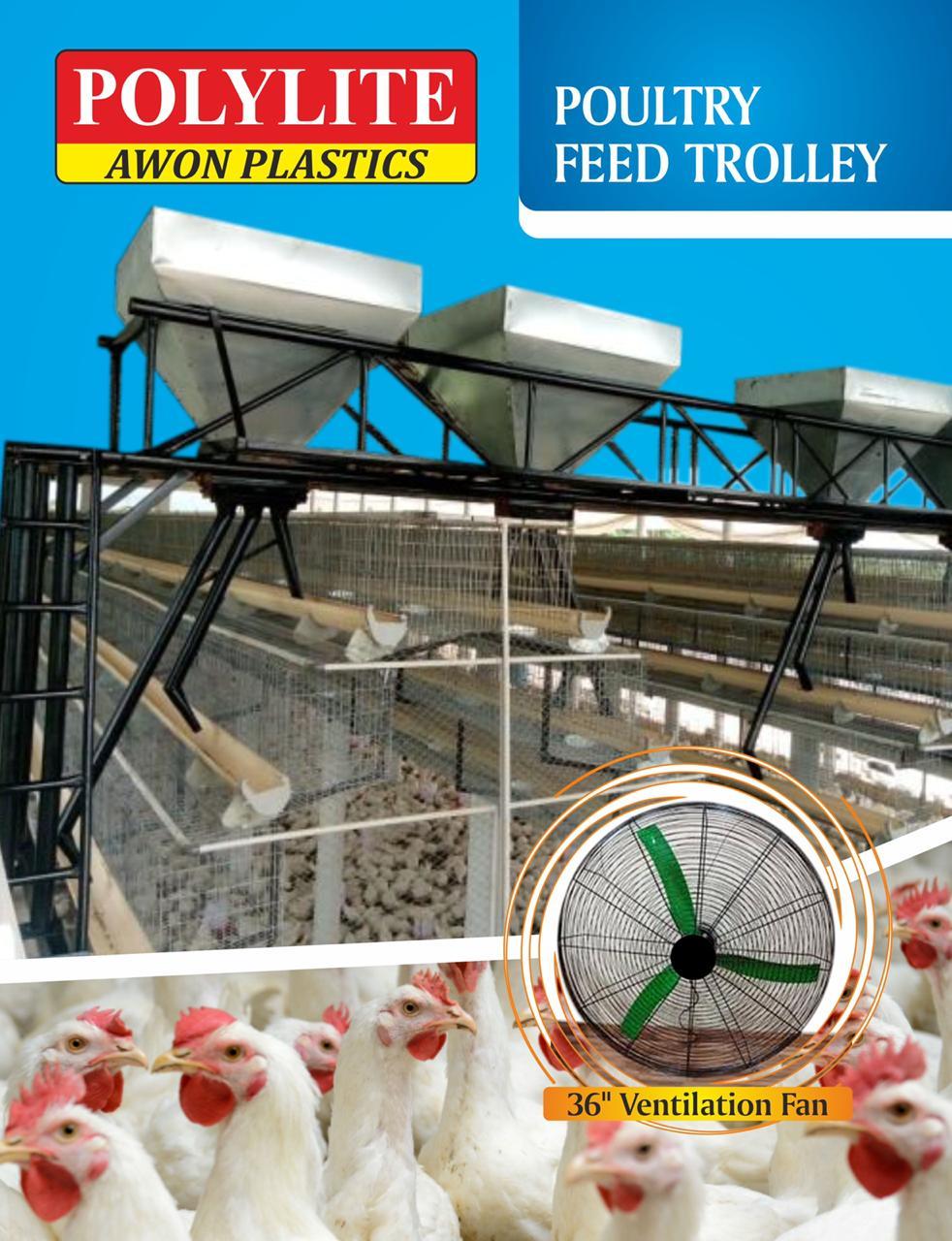 Poultry Feed Trolley - Material: Steel