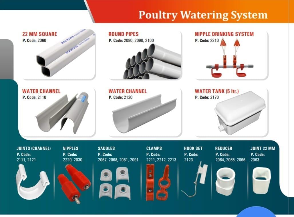 Poultry Nipple Drinking System - Color: Gray