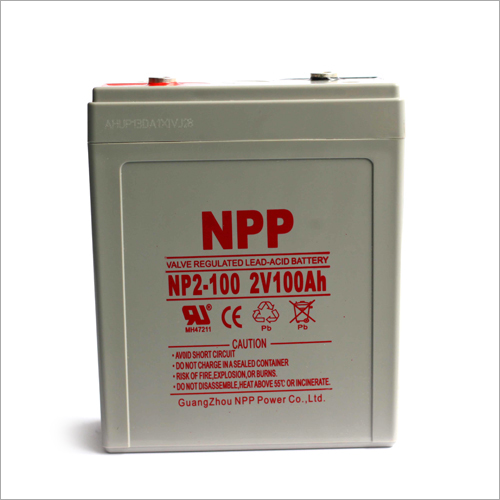 2v100ah Valve Regulated Lead Acid Battery - Color: Black
