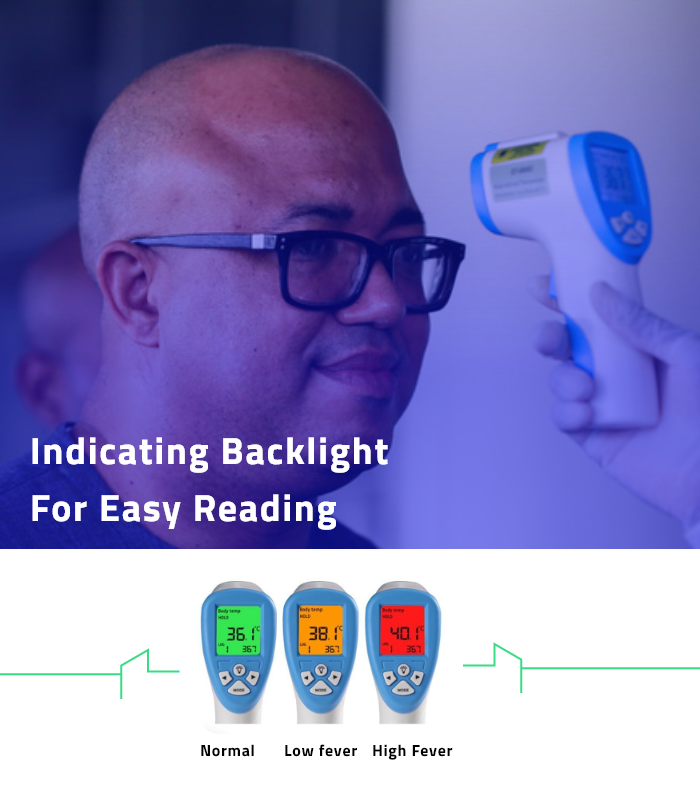 Non Contact Infrared Thermometer - Aluminum Body, 32.0-42.9°c Temperature Range, 3-5cm Measurement Distance | Humidification Function, Automatic Shut-down Feature