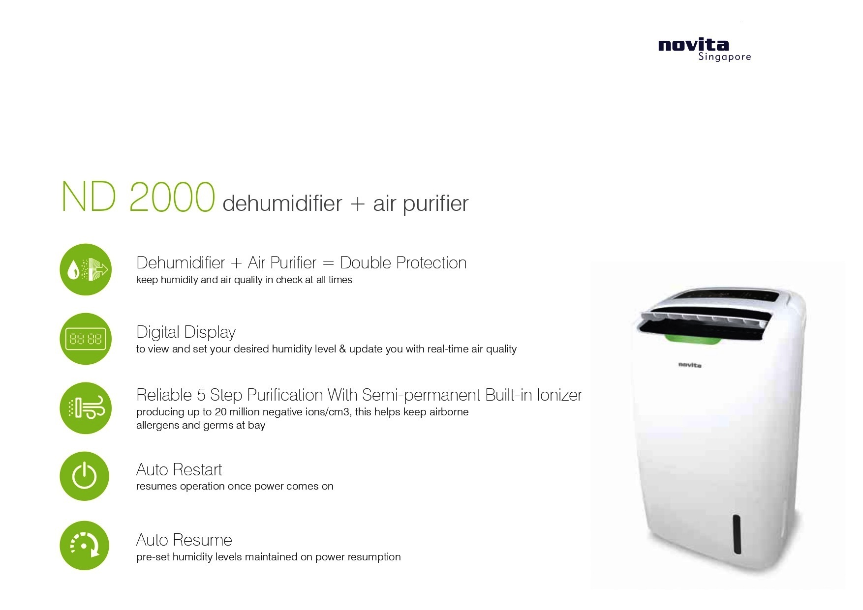 20lit Dehumidifier + 5 Stage Air-purifier + Ionizer Capacity: 22 Liter/day