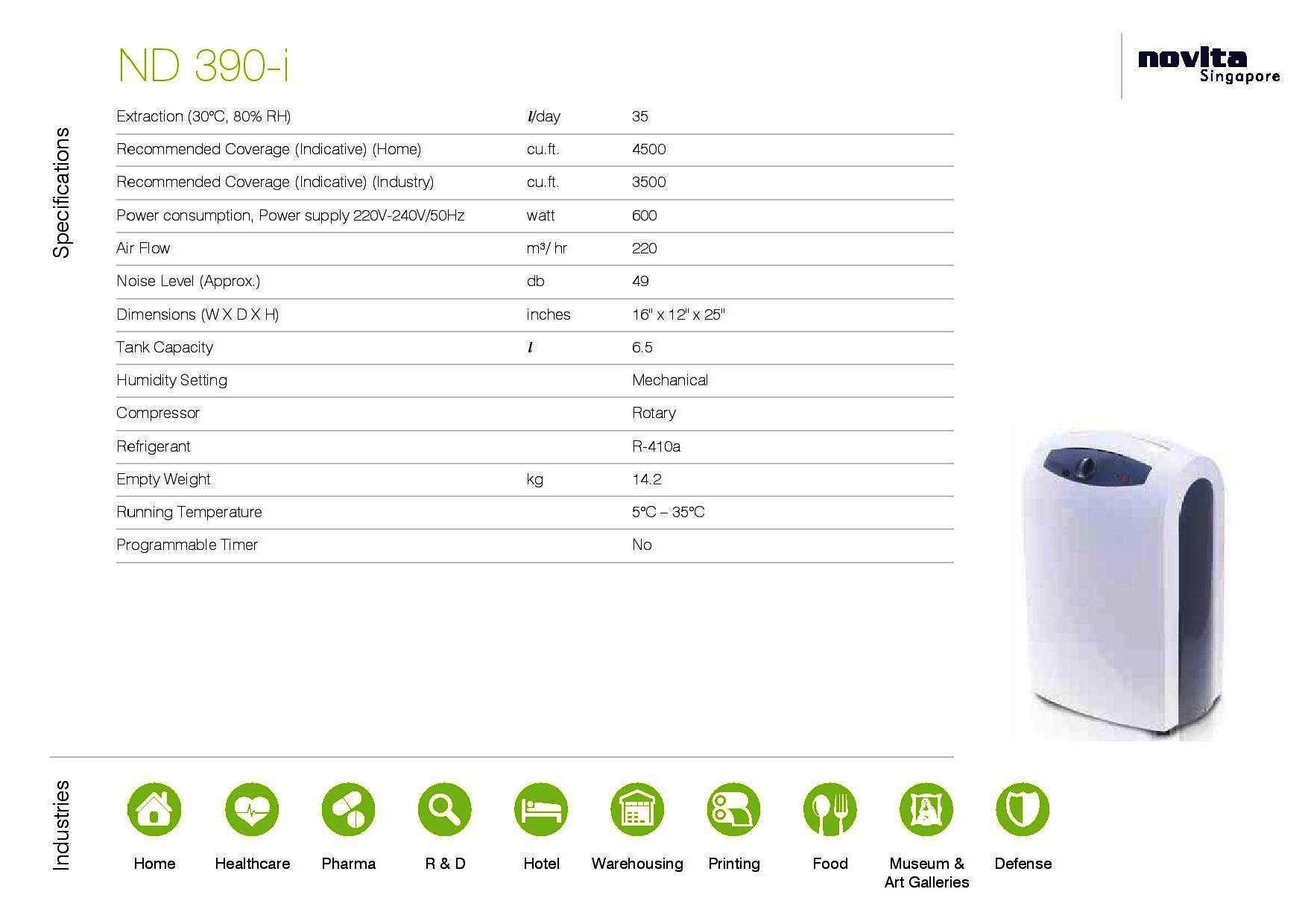 Portable Heavy Duty Dehumidifier With Carbon Filter Capacity: 35 Liter/day