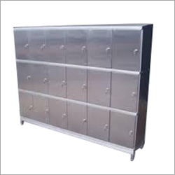 18 Compartment Pharma SS Locker - Stainless Steel, 78x36x18 Inches | Modern Gray, Durable, Easy to Clean, Eco-Friendly, Powder Coated Finish