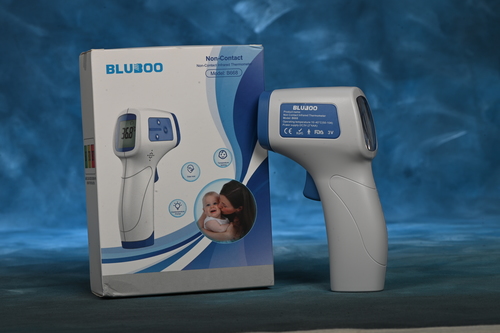 Bluboo Infrared Thermometer Gun - Plastic Build, Measuring Body Temperature | Elegant White and Purple Design, Non-Contact Measurement