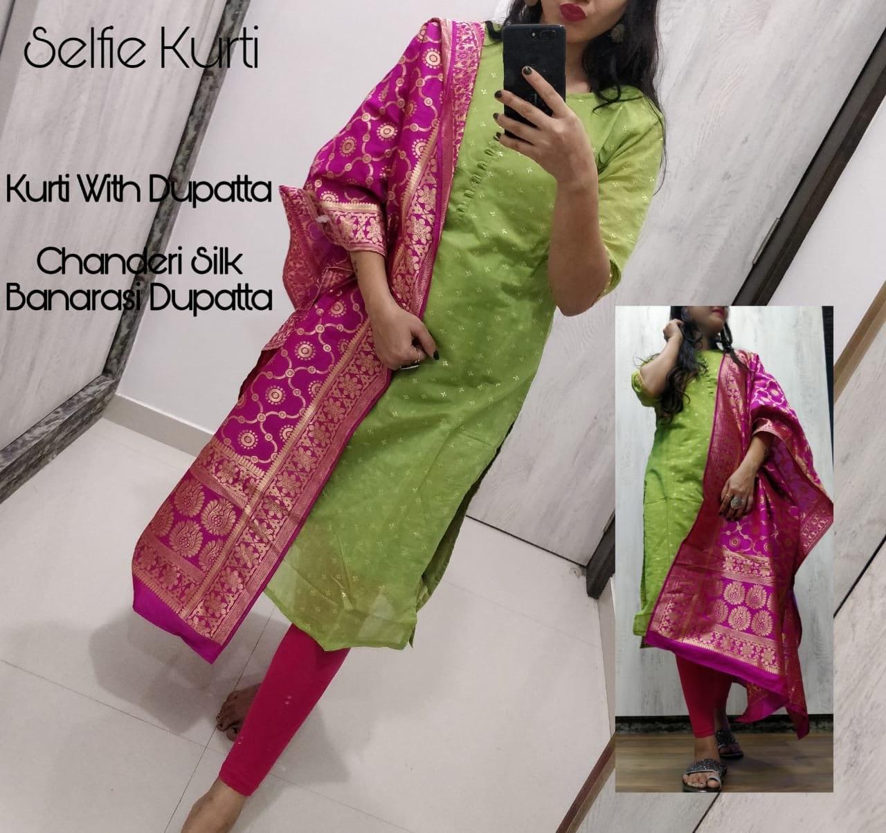 Chanderi Kurti Bust Size: 40 Centimeter (Cm)
