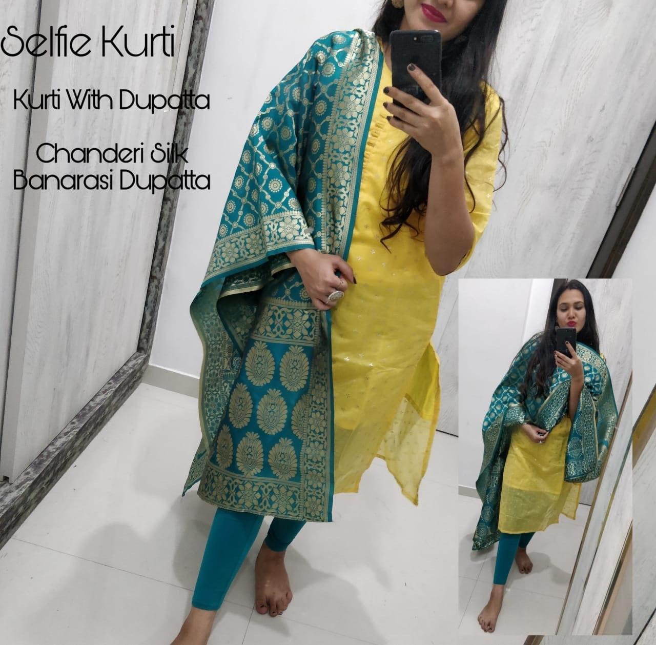 Chanderi Kurti Bust Size: 40 Centimeter (Cm)