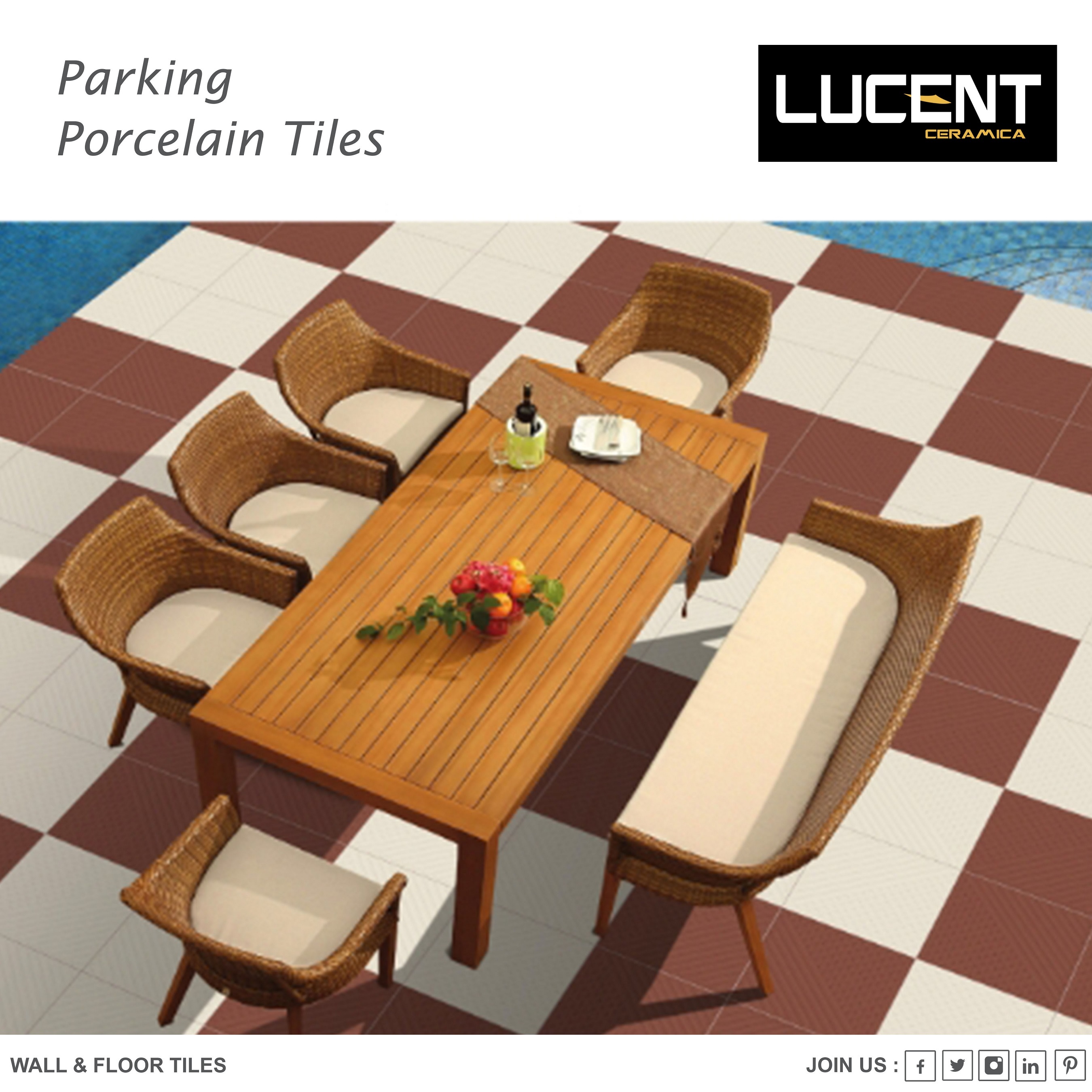 Ordinary Parking Tiles - Porcelain 30x30 Cm (12x12 Inch) Multi Color 8-9 Mm Thickness | Non-slip Full Body Finish Square Edge Design