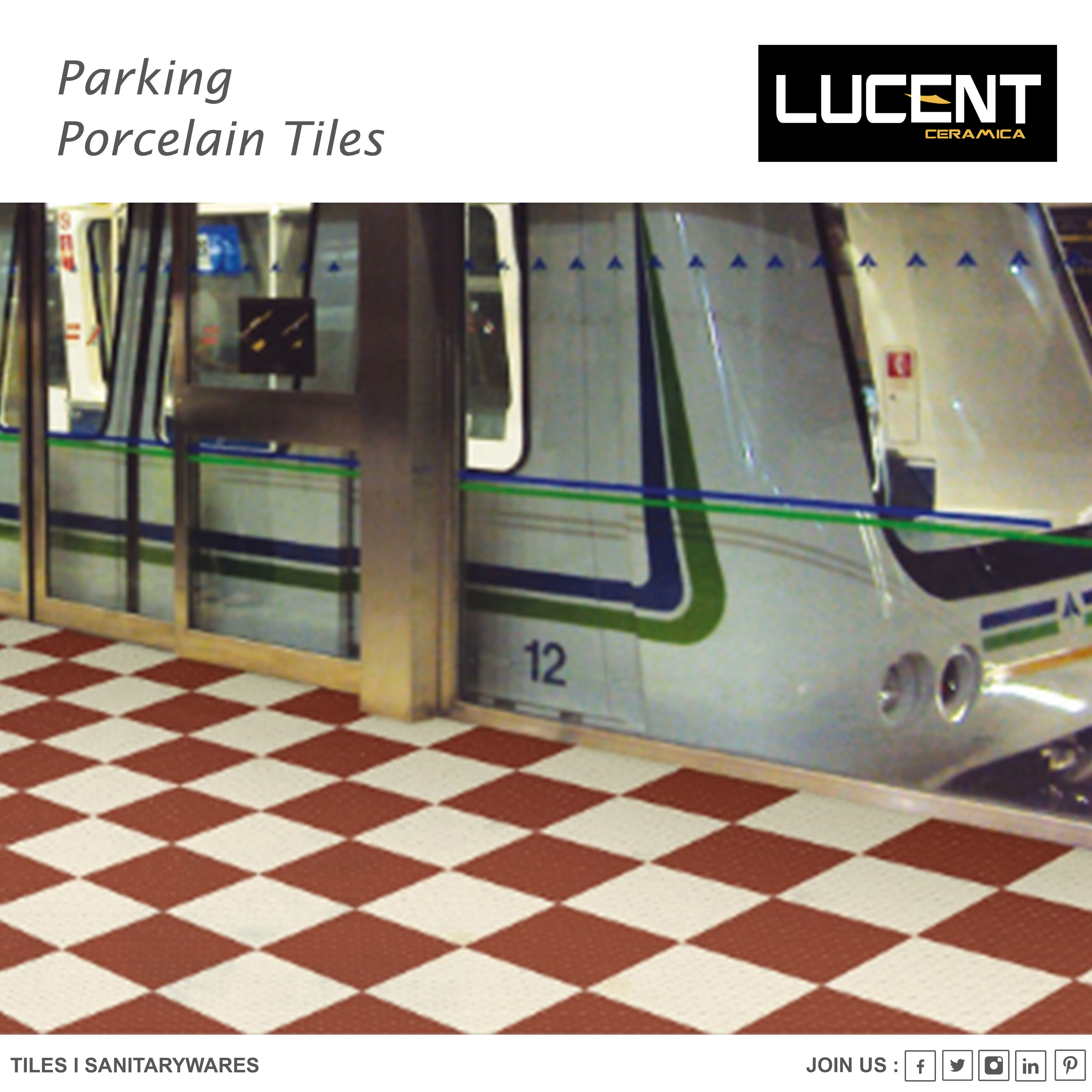 Ordinary Parking Tiles - Porcelain 30x30 Cm (12x12 Inch) Multi Color 8-9 Mm Thickness | Non-slip Full Body Finish Square Edge Design