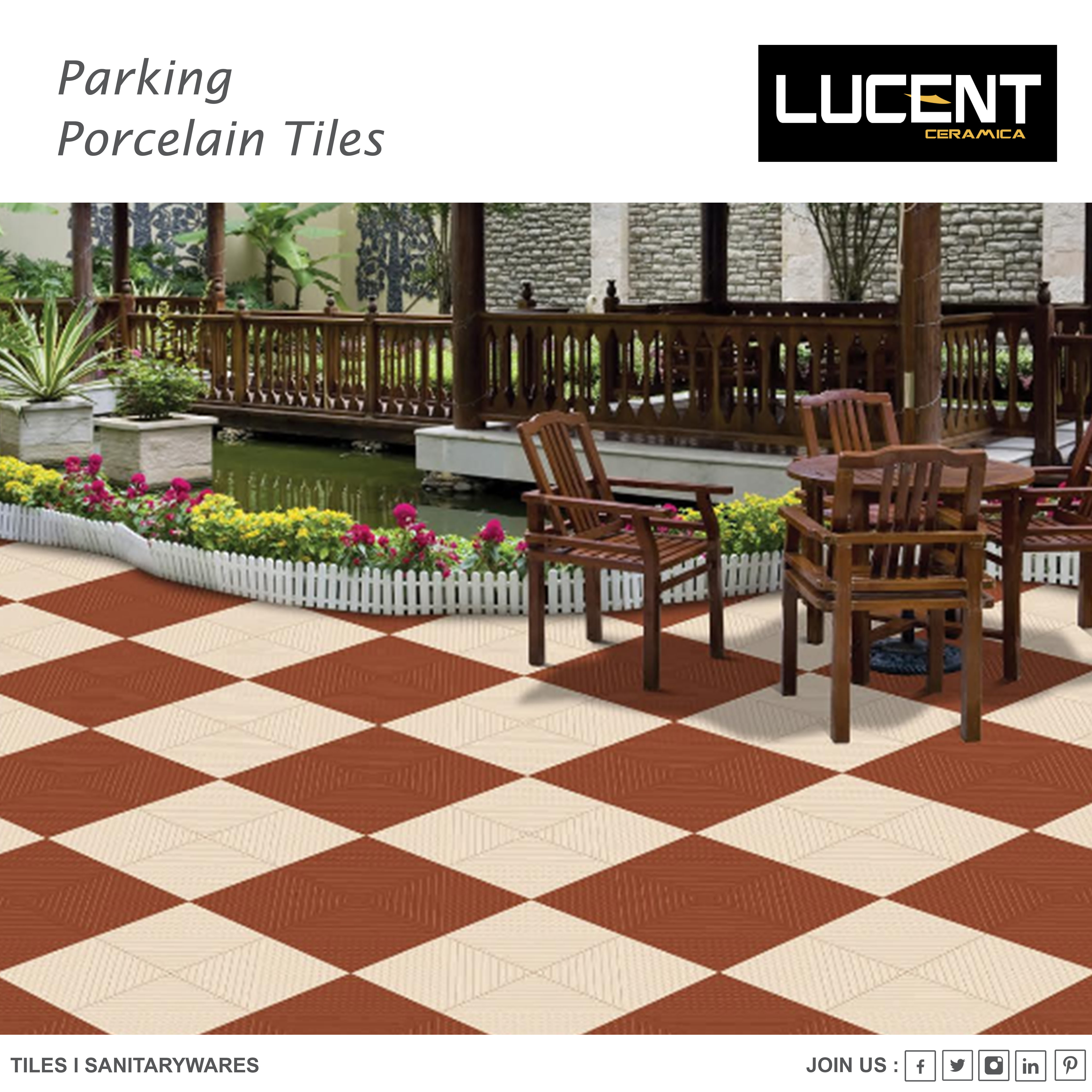Ordinary Parking Tiles - Porcelain 30x30 Cm (12x12 Inch) Multi Color 8-9 Mm Thickness | Non-slip Full Body Finish Square Edge Design