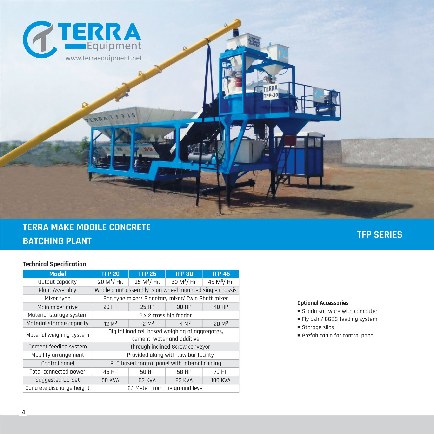 Automatic Mobile Concrete Batching Plant - 20 To 45 Cm/hr Output Capacity, 20 Hp To 40 Hp Mixer Drive, Plc Control Panel, Digital Load Cell Weighing System, High Efficiency, Low Energy Consumption