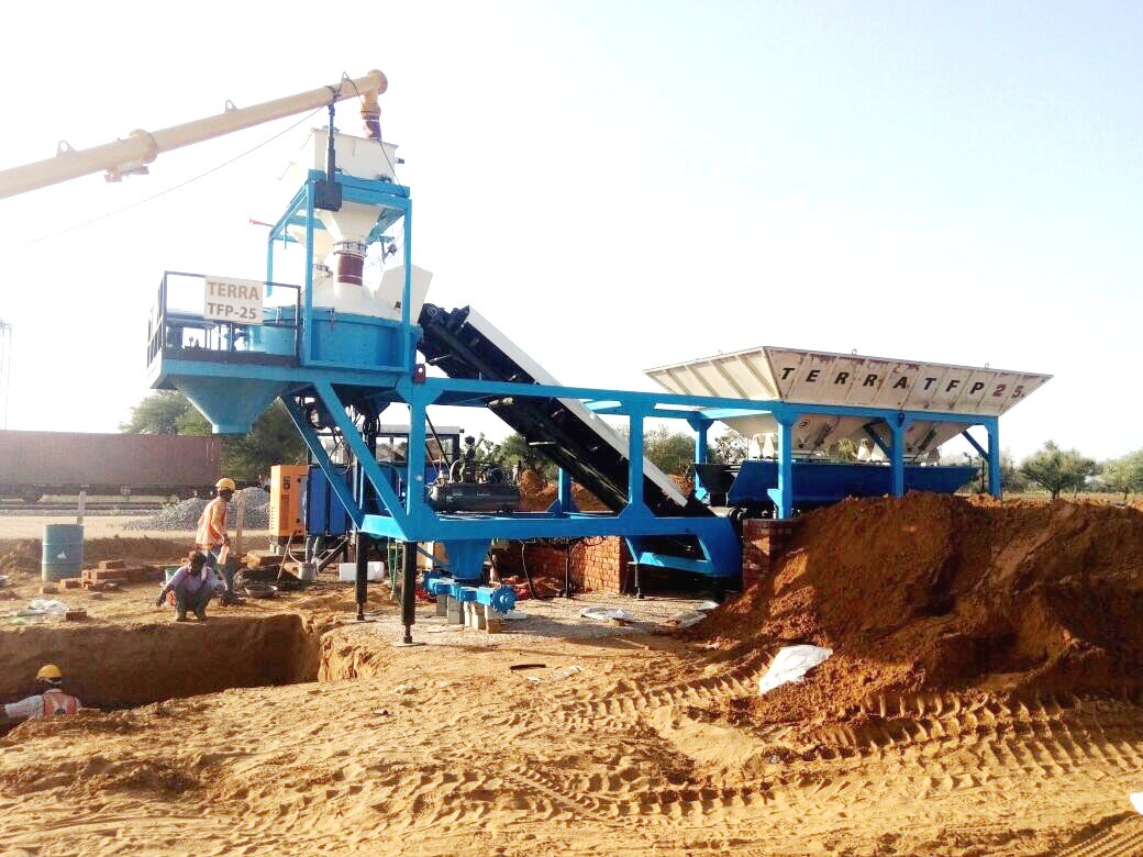 Automatic Mobile Concrete Batching Plant - 20 To 45 Cm/hr Output Capacity, 20 Hp To 40 Hp Mixer Drive, Plc Control Panel, Digital Load Cell Weighing System, High Efficiency, Low Energy Consumption