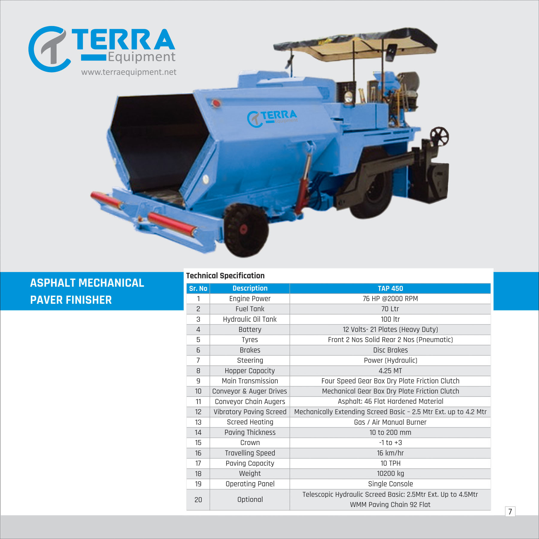 Ms Asphalt Mechanical Paver Finisher
