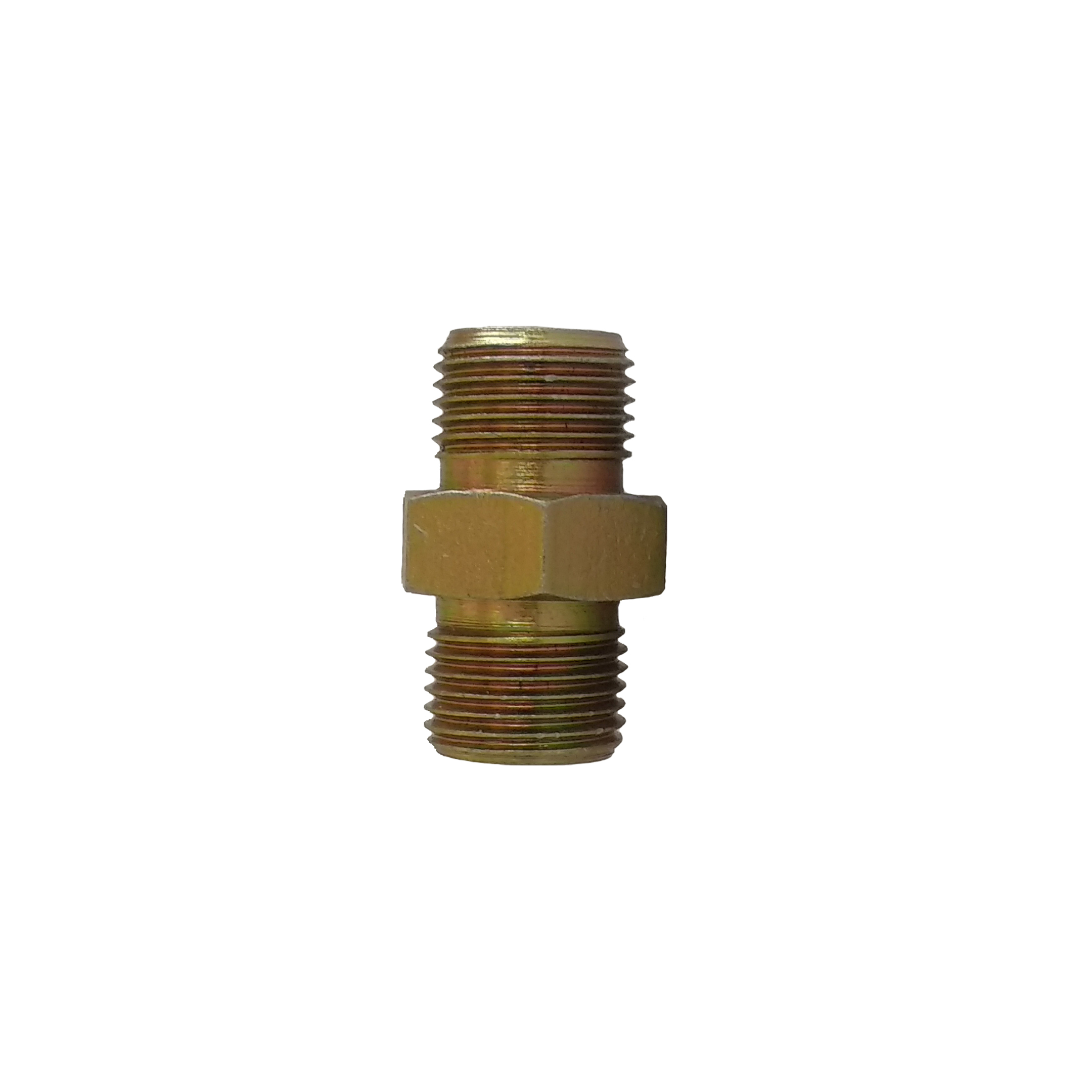 Hydraulic Hex Nipple - Ms, 1/2 Inch Size, Gold Finish | T1264 P145 Model, Lightweight 81 Gm