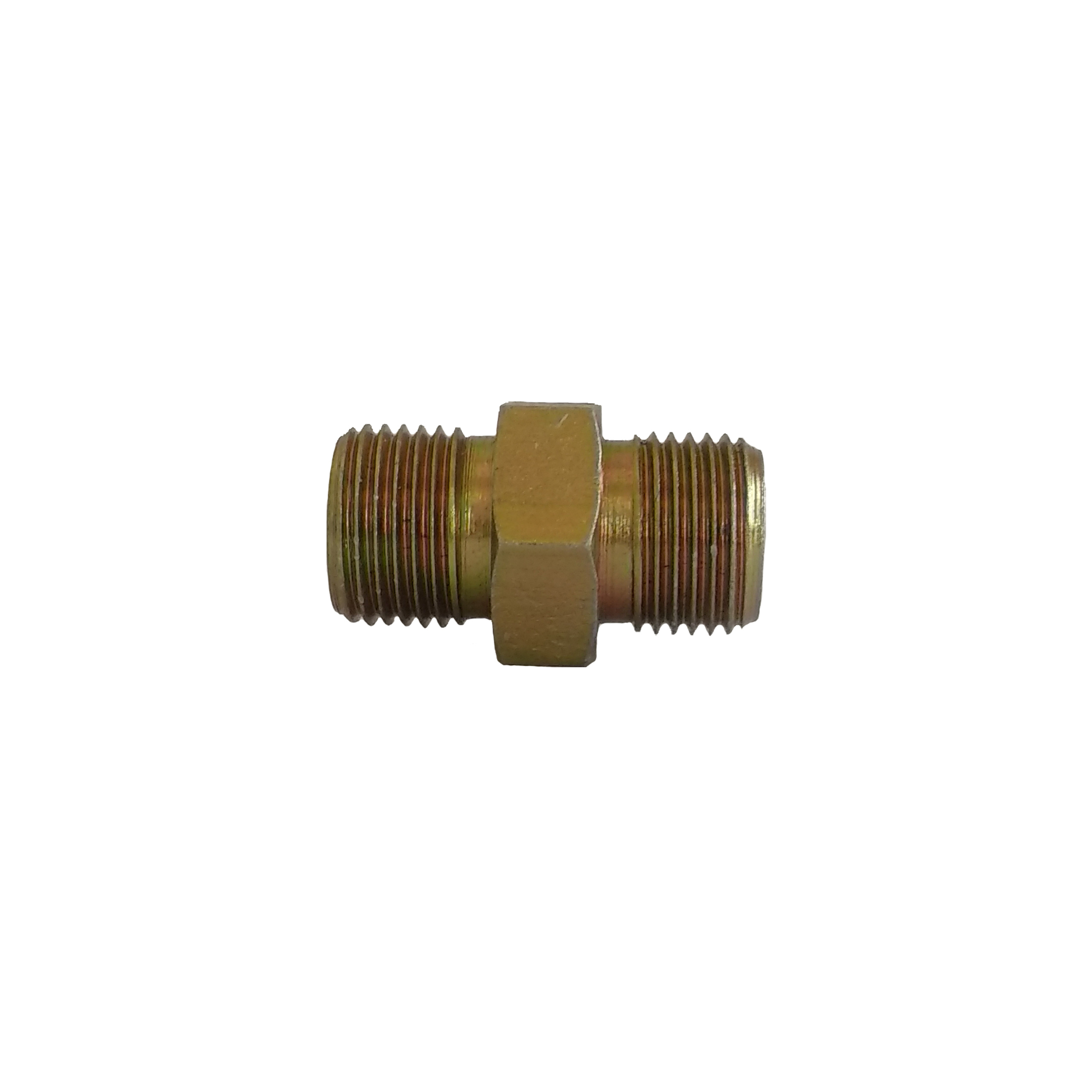 Hydraulic Hex Nipple - Ms, 1/2 Inch Size, Gold Finish | T1264 P145 Model, Lightweight 81 Gm