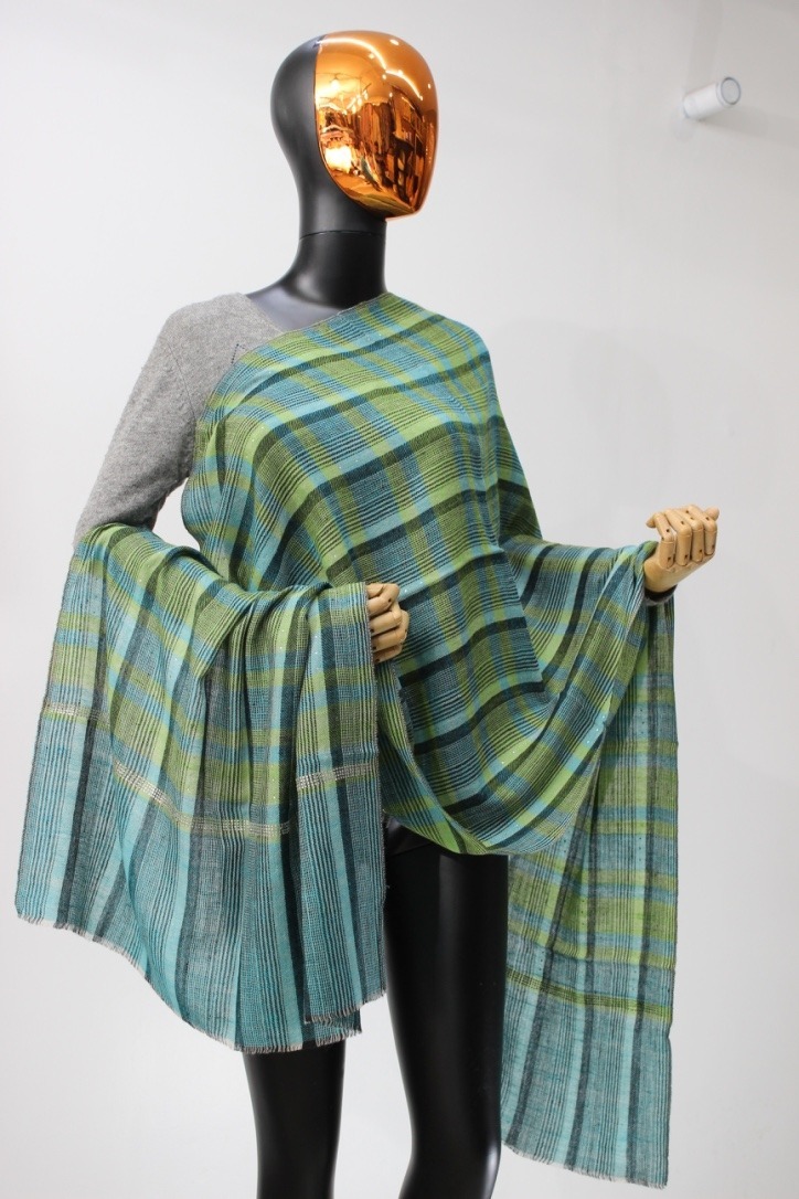 Hand Made Pashmina Checks Strips Stole