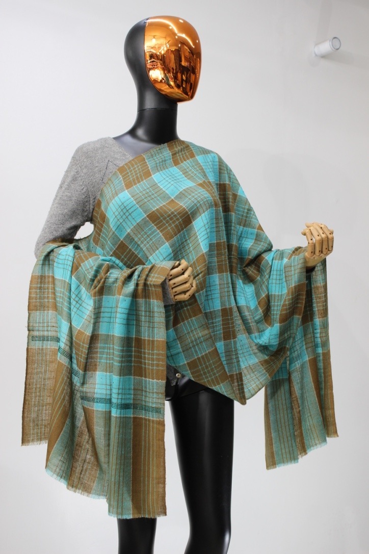 Hand Made Pashmina Checks Strips Stole