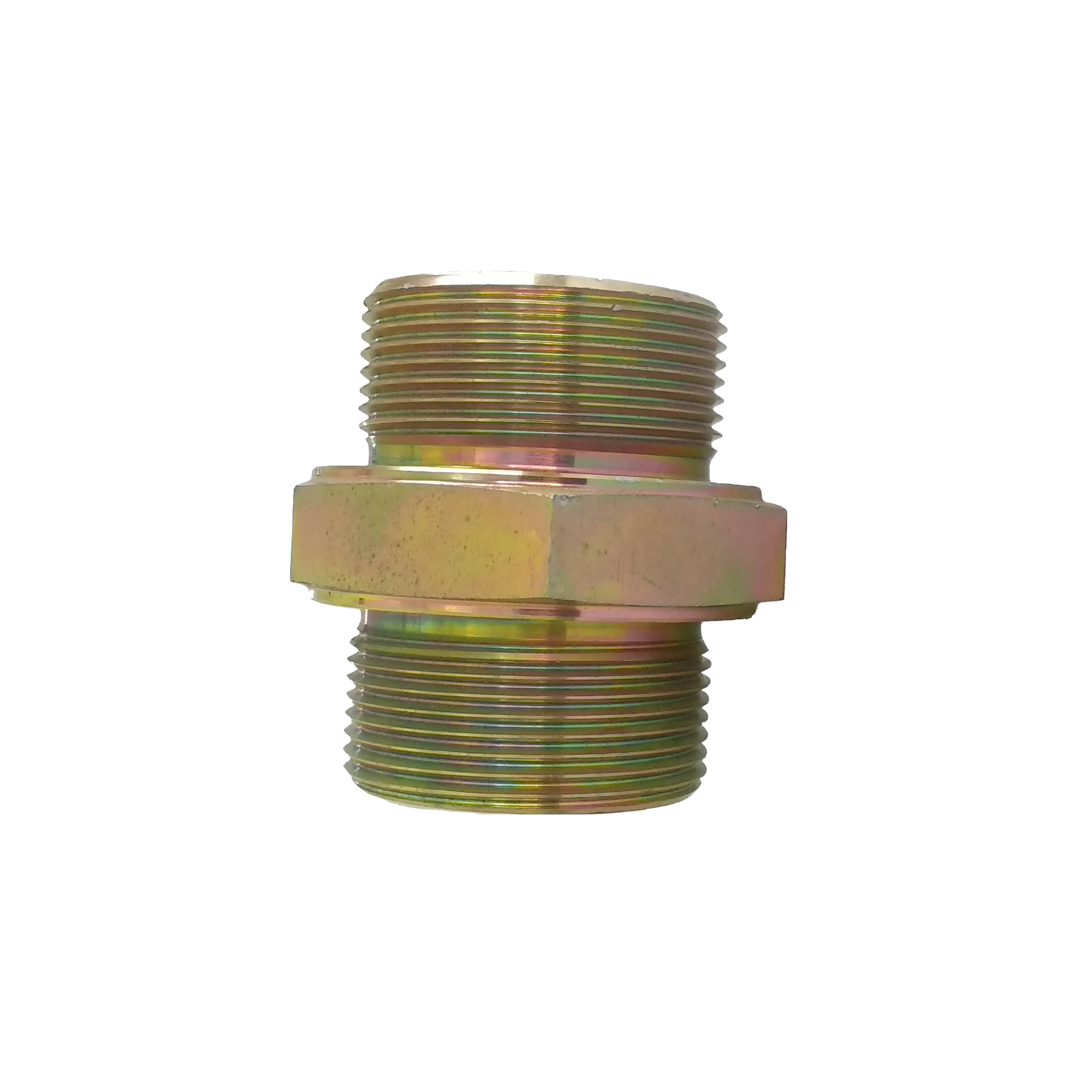 Hydraulic Hex Nipple - Ms Material, 1/2" Size, Gold Color | 568 Gm Weight, T1266 P147 Model, Ideal For Machinery Use