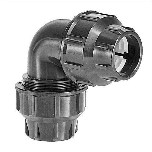 Compression Pipe Elbow - Grey Round Fitting, 20mm to 110mm Size, Galvanized Surface, Socket Joint Connection, 1 Year Warranty