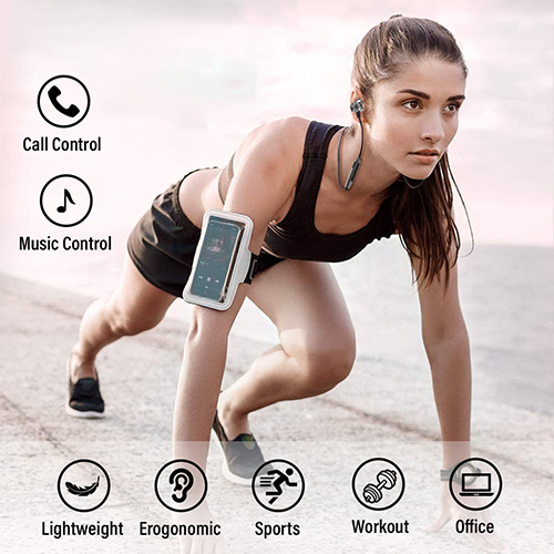 Ptron Intunes Pro - Metal & Abs Body, Wireless Stereo Sound, Gray & Black | Bluetooth 5.0, Magnetic Earbuds, Hands-free Mic, 3-4 Hours Battery Life