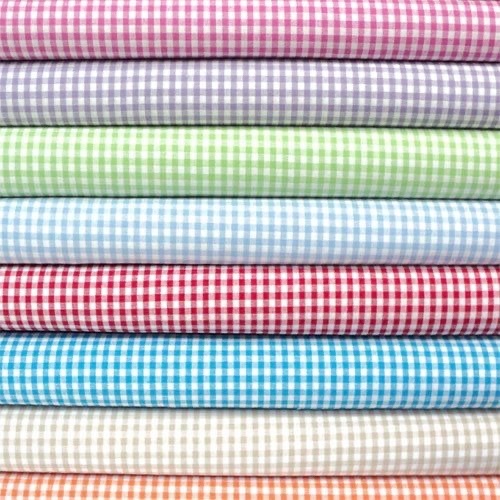 School Checks Uniform Fabric - Yarn Dyed Polyester Cotton, 1500m Length X 152cm Width | Colourfast, Rip-resistant, Washable, Soft